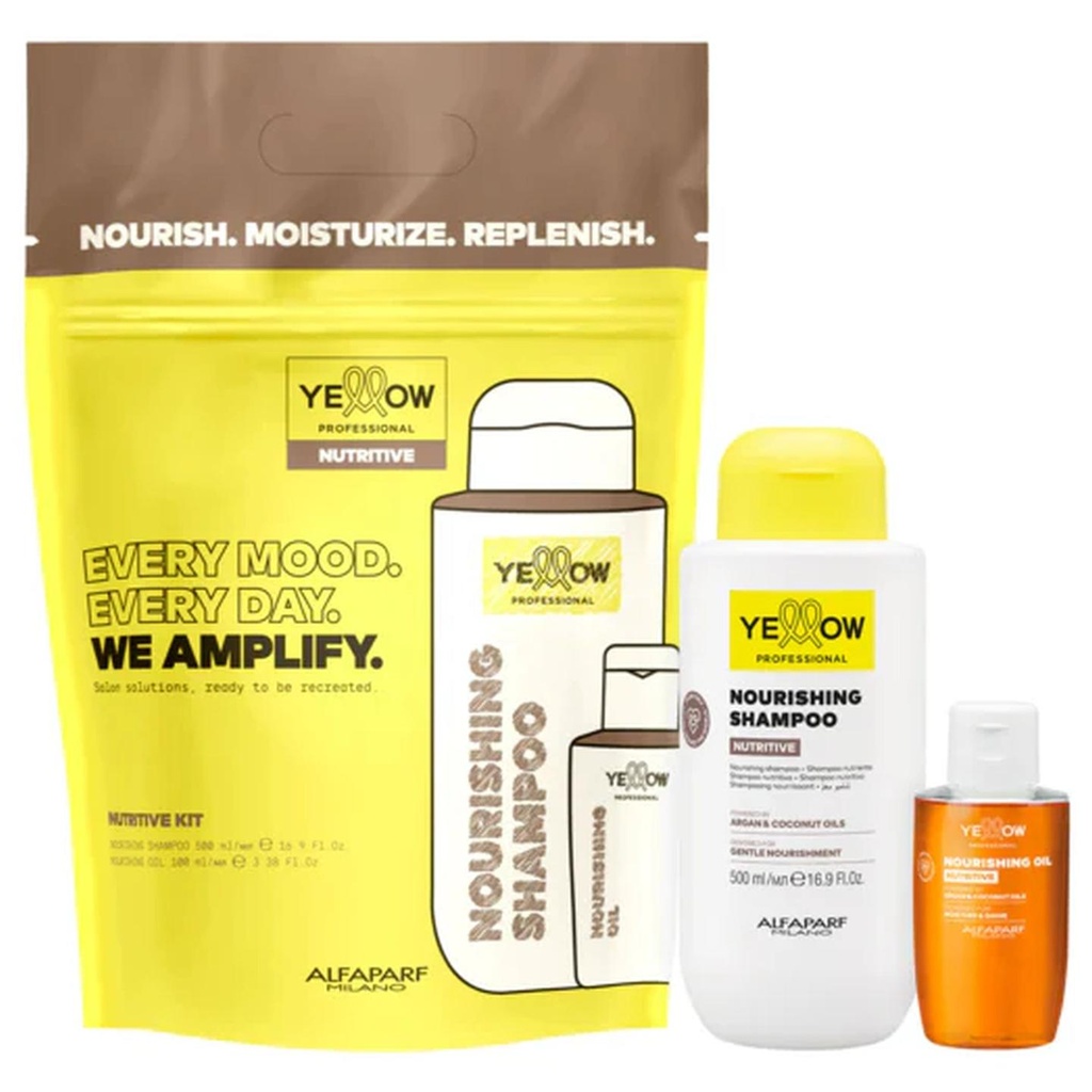 ALFAPARF YELOW  SET CHAMPÚ NUTRITIVO EVERY MOOG 500ML+ACEITE NUTRITIVO 100ML