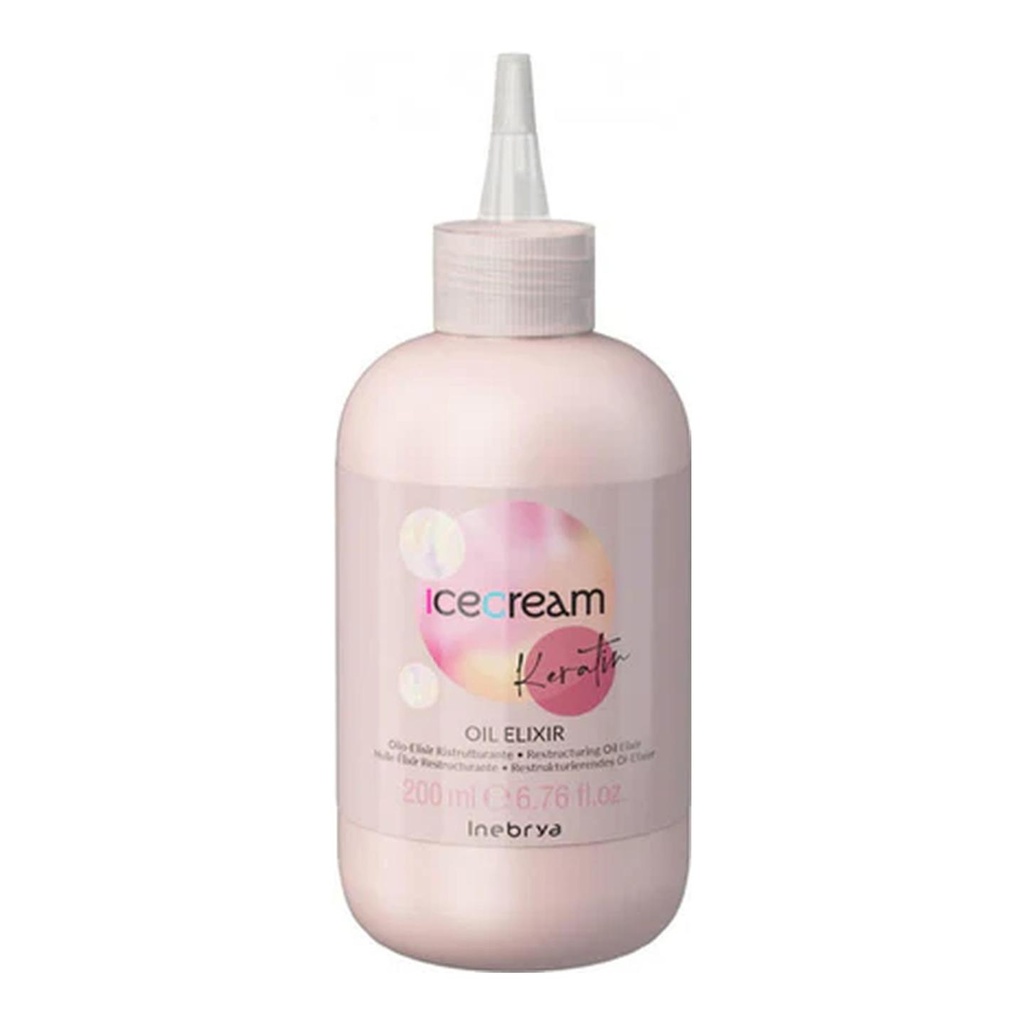 INEBRYA Aceite-Elixir Reestructurante de Queratina con Crema de Helado INEBRYA 200 ml